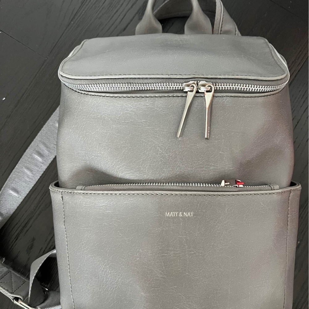 Matt & Nat Gray Backpack with Silver